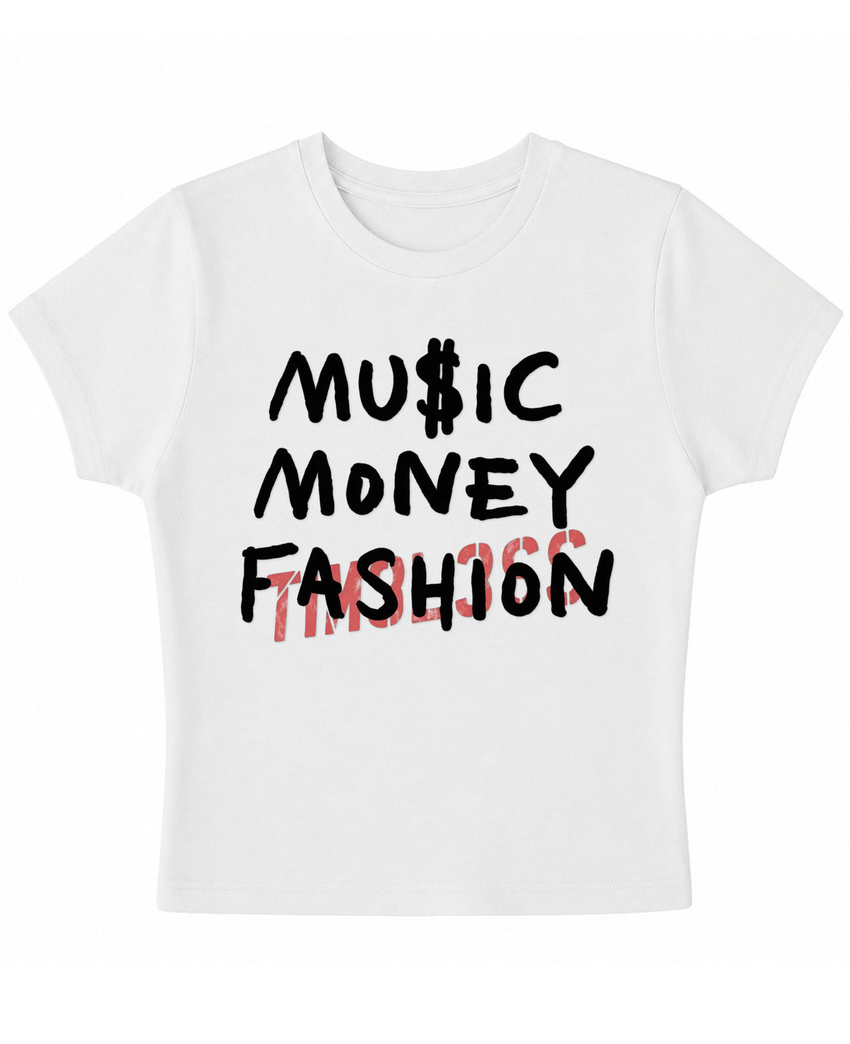 White Baby Tee Front Design