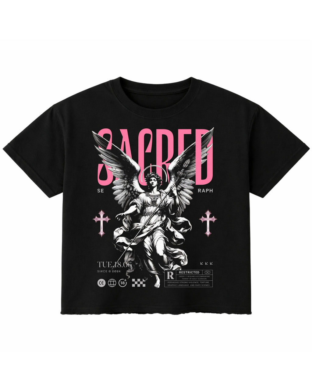 Black Boxy Fit T-shirt Front Design